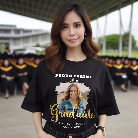 Gold Graduate Foto Proud Parud Abschluss T-Shirt