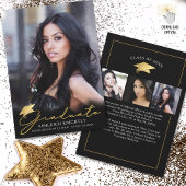 Gold Graduate Handgeschriebenes Script Black 4 Fot Ankündigung