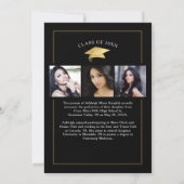 Gold Graduate Handgeschriebenes Script Black 4 Fot Ankündigung (Rückseite)