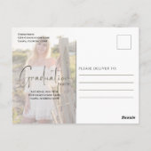 Gold Graduate Script Black Two Vellum Foto Budget Postkarte (Rückseite)