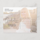 Gold Graduate Script Black Two Vellum Foto Budget Postkarte (Rückseite)