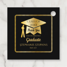 Gold Graduation Cap Class Jahr Vielen Dank