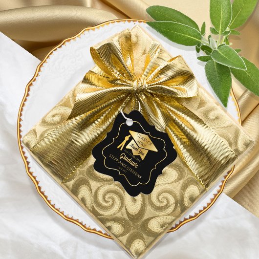 Gold Graduation Cap Class Jahr Vielen Dank Geschenkanhänger