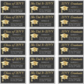 Gold Graduation Cap Class Year Address Labels (Vorderseite)