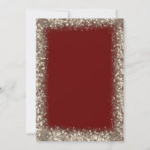 Gold Graduation Cap Glitzer Frame Red Abschluss Einladung (Rückseite)