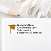 Gold Graduation Cap, Yellow Tassel Address Labels (Insitu)