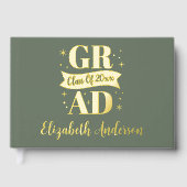 Gold Graduation Party Gästebuch (Vorderseite)