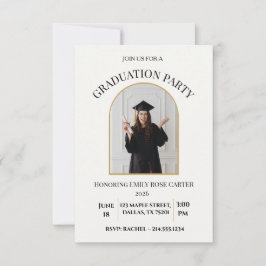 Gold  Graduation Party Invitation Announcement Einladung