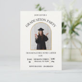 Gold Graduation Party Invitation Announcement Einladung (Stehend Vorderseite)