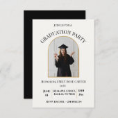Gold  Graduation Party Invitation Announcement Einladung (Vorne/Hinten)