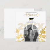 Gold Graduation Party Save the Date (Vorne/Hinten)