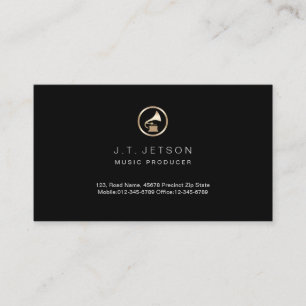 Gold Gramophone Icon Music Producer Business Card Visitenkarte
