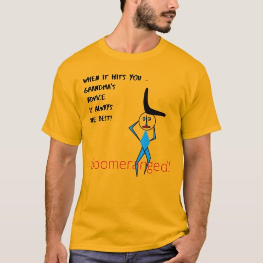 Gold 'Grandsma's Advice' Boomeranged T-Shirt (Vorderseite)