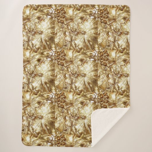 GOLD GRAPE-BLÄTTER SHERPADECKE (Vorderseite)
