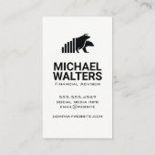 Gold Graph Bull Bear Logo | Marmor Visitenkarte (Rückseite)