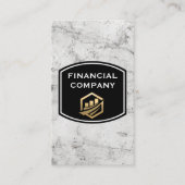 Gold Graph Bull Bear Logo | Marmor Visitenkarte (Vorderseite)
