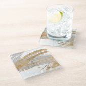 Gold & Grau Glasuntersetzer (Schrägansicht)