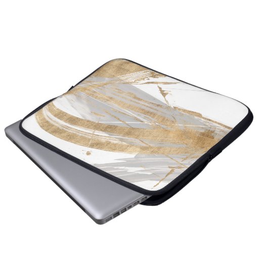 Gold & Grau Laptopschutzhülle (Vorne Knopf)