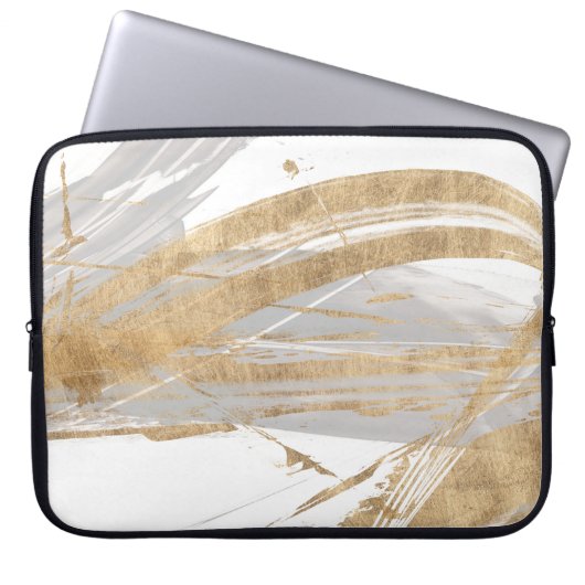 Gold & Grau Laptopschutzhülle (Vorderseite)