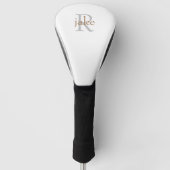 Gold & Grau Monogram Driver Golf Head Cover Headcover (Vorderseite)