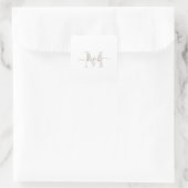 Gold & Grau Monogram Swash Script II Quadratischer Aufkleber (Tasche)