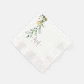 Gold & Grau Monogram Swash Script Sonnenblume Serviette (Ecke)