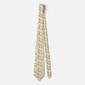 Gold Grau und Weiß Champagner Bubbly auf Weiß Krawatte (Vorderseite)