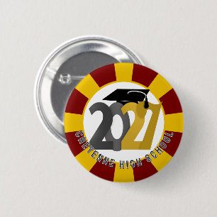 Gold Gray Abschlussjahrgang 2027 Button