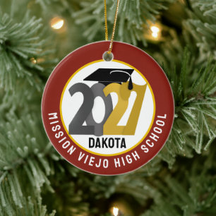 Gold Gray Abschlussjahrgang 2027 Foto Abitur Keramik Ornament