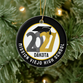 Gold Gray Abschlussjahrgang 2027 Foto Abitur Keramik Ornament