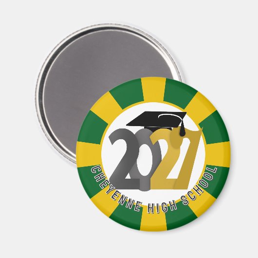 Gold Gray Abschlussjahrgang 2027 Magnet (Vorderseite/Rückseite)