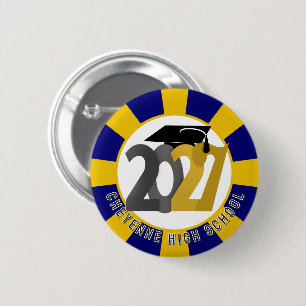 Gold Gray Abschlussklasse 2027 Abitur/Abschlussfei Button