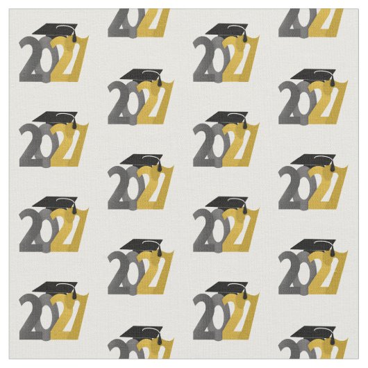 Gold Gray Abschlussklasse 2027 Stoff (Nahaufnahme)