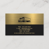 Gold Gray Black Retro Columns Logistics Trucking Visitenkarte (Rückseite)