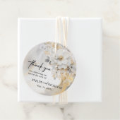 Gold Gray Bloral Peony Blume Hochzeit Vielen Dank Geschenkanhänger (Beispiel)