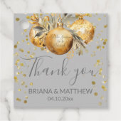 Gold Gray Christmas Geschenkanhänger (Vorderseite)