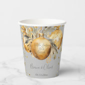 Gold Gray Christmas Pappbecher (Vorderseite)