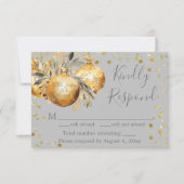 Gold Gray Christmas RSVP Card Dankeskarte (Vorderseite)