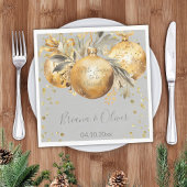 Gold Gray Christmas Serviette