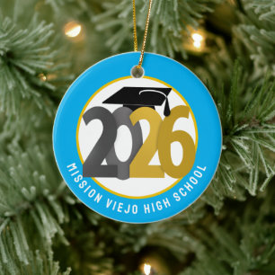 Gold Gray Class 2026 Foto Abschluss Keramik Ornament