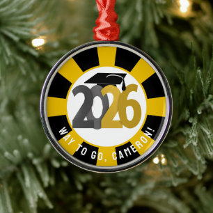 Gold Gray Class of 2026 Abschluss Ornament Aus Metall