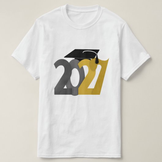 Gold Gray Class of 2027 Graduation T-Shirt (Design vorne)