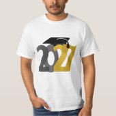 Gold Gray Class of 2027 Graduation T-Shirt (Vorderseite)