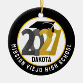 Gold Gray Class of 2027 Photo Graduation Keramik Ornament (Vorne)