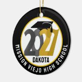 Gold Gray Class of 2027 Photo Graduation Keramik Ornament (Links)