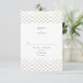 Gold Gray Elegance Diamond Geo Deko Wedding RSVP Karte (Stehend Vorderseite)