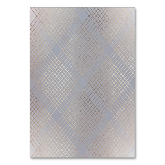 Gold Gray Elegance Diamond Geo Deko Wedding Tischnummer (Rückseite)