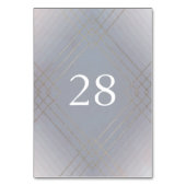 Gold Gray Elegance Diamond Geo Deko Wedding Tischnummer (Vorderseite)