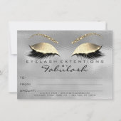 Gold Gray Lashes Makeup Certificate Geschenk (Vorderseite)