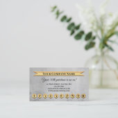 Gold Gray Loyalty Punch Card Visitenkarte Treuekarte (Stehend Vorderseite)